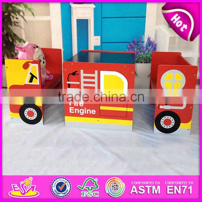 2015 Multifuction Kids Study Table With Chair,Funny children writing table chairs,Car design cute wooden table and chair WO8G143