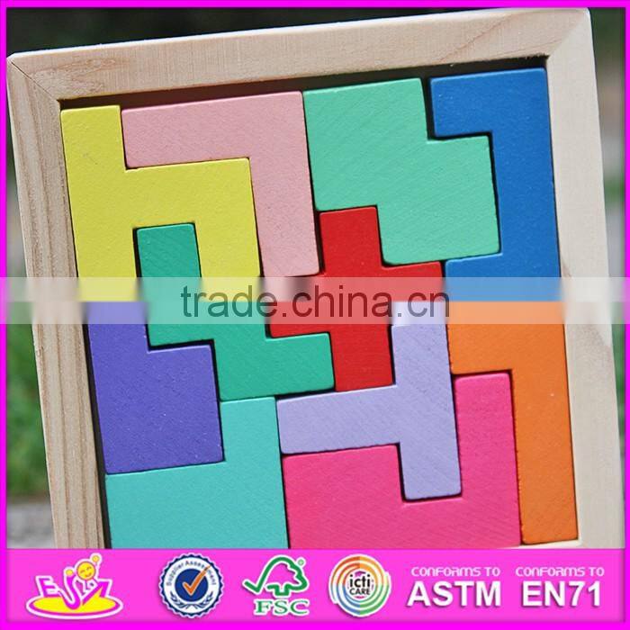 2016 new design children educational toy wooden tetris puzzle W14A179