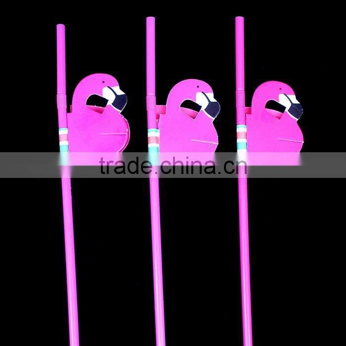 China Supplied Party Decoration Tissue Paper Flamingo Plastic Drinking Straw Flexible