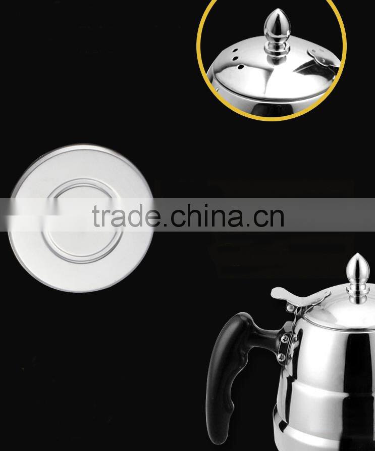 304 Stainless Steel Mirror Polished Cooking Teapot Tea Kettle for Restaurant