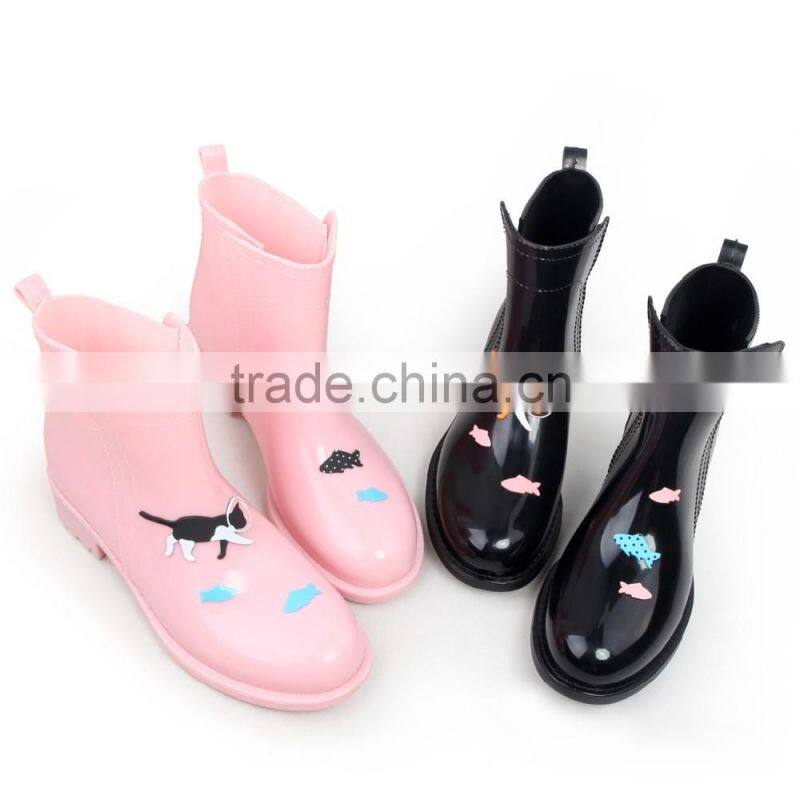 girls ankle low cut fashion rainboot unique design durable cheap rain shoes