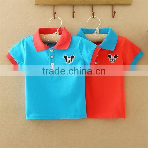 2016 cute printing Mickey color combination short sleeve dry fit for boy polo shirt custom