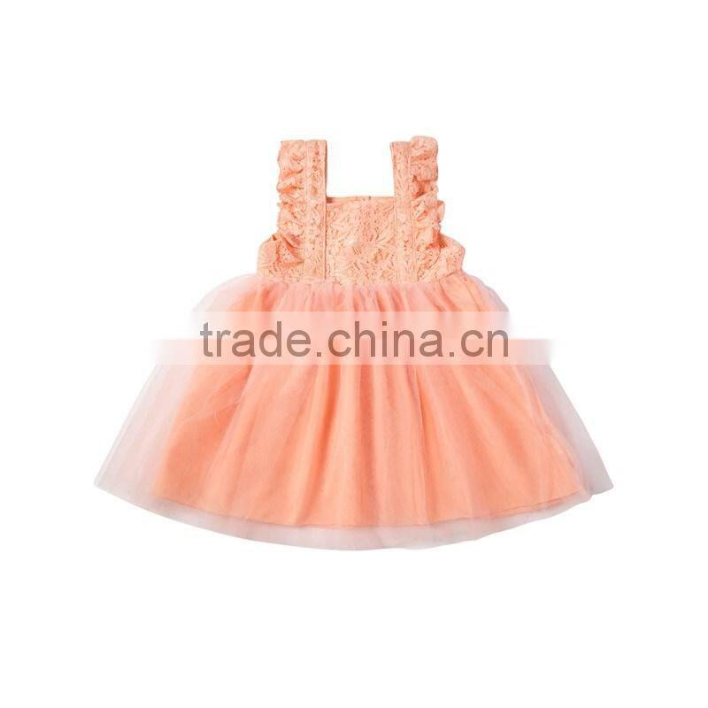 Summer baby girl dress boutique girl plain color high quality lace dress fashion party dress