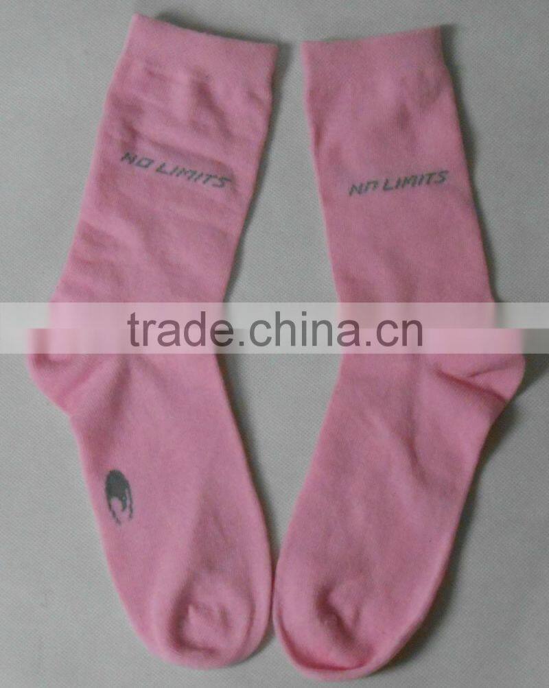 Pink woman tube sock factory knee sock