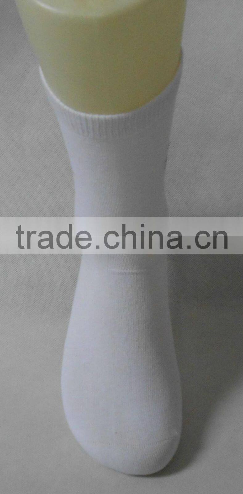 high quality 100% cotton white socks with logo