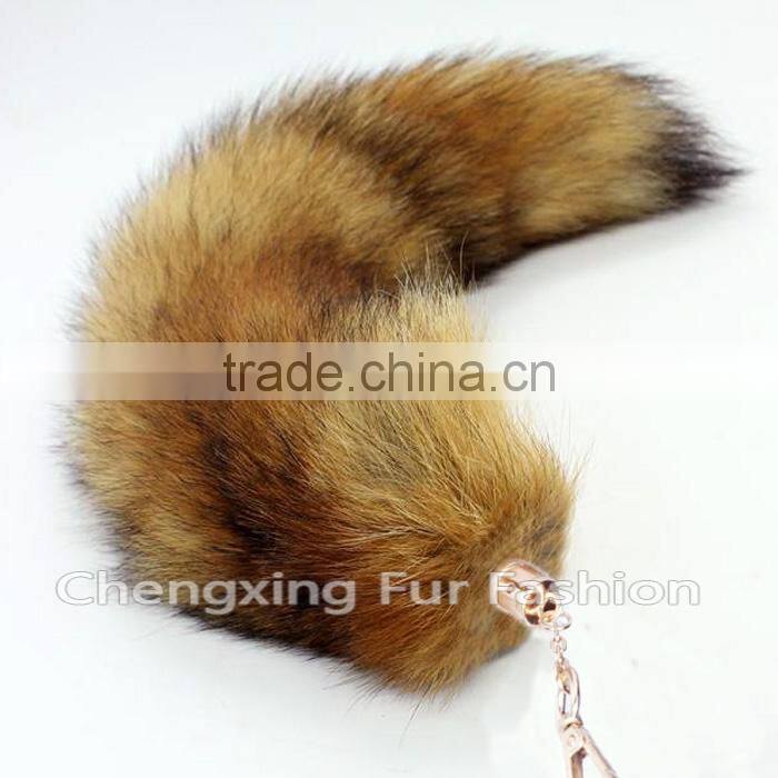 CX-R-41 Genuine Fox Fur Tail Key Ring