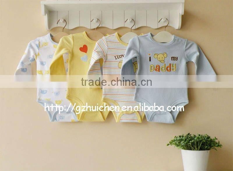 2011 autumn baby clothing 100% cotton embroider long sleeve bodysuit