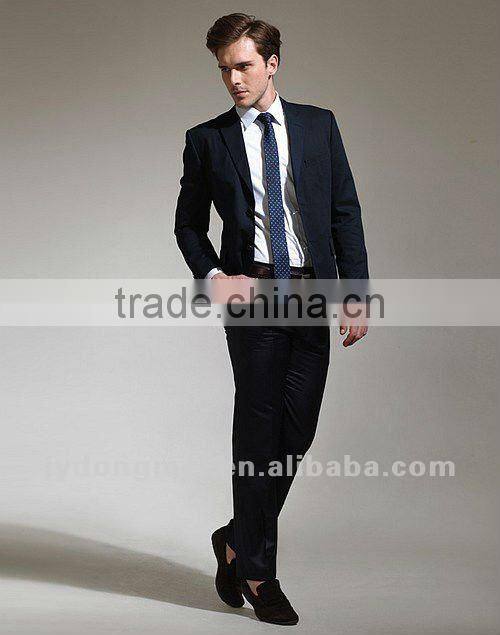100%wool mens classic suit navy