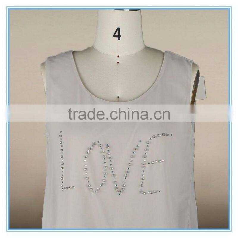 2016 Newest Women Top Clothing Sleeveless Chiffon Bead For Saree Blouse