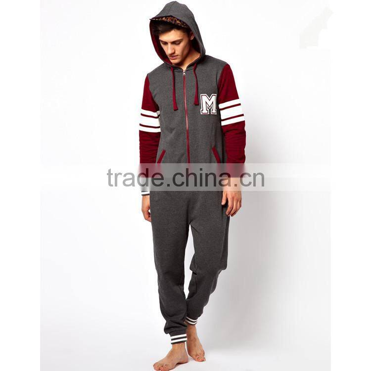 PA0026A custom adult onesie 100 cotton jumpsuits with hood
