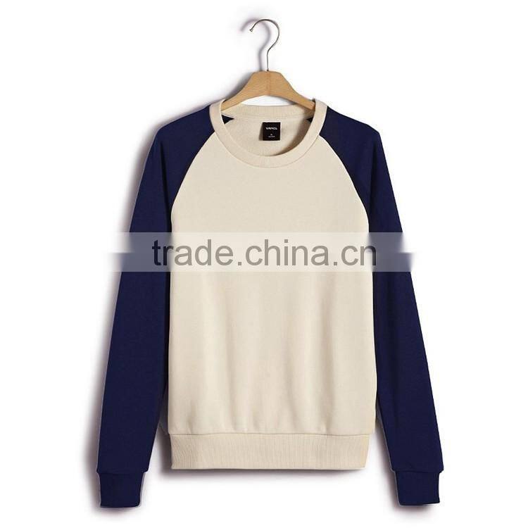 Black and white raglan blank pullover sweatshirt top stitch sweatshirts