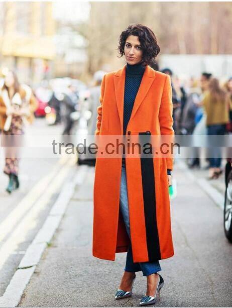 100% hand made fashion orange winter coat women