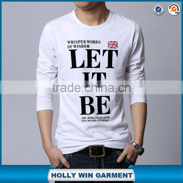 Custom printing men tshirt manufacturer with long sleeve wholesale