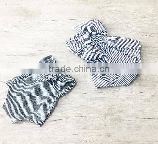 Cotton Fabric Newborn Baby Clothes Off Shoulder Korean Designers Baby Romper