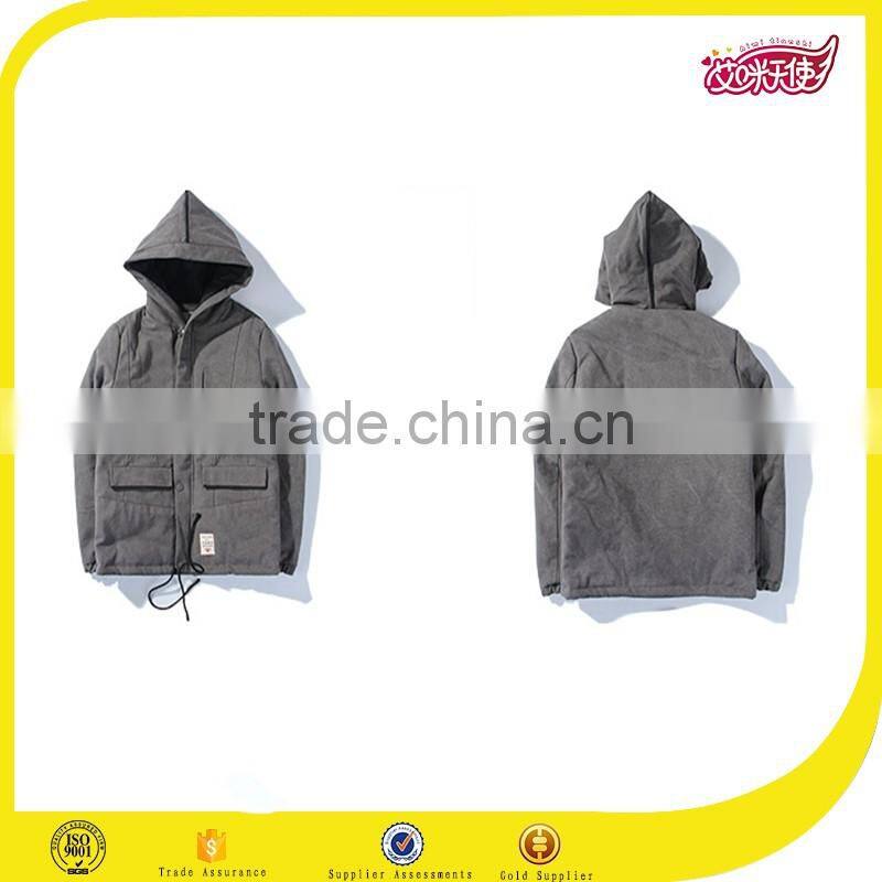 2016 Fashionable Custom Made hooded cotton woodland winter men jacket