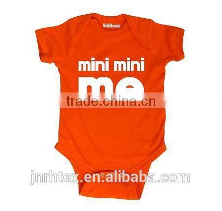 Screenprinted infant girls rompers,custom cotton baby rompers wholesale