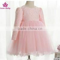 48BQA136 Lovebaby Short Front Long Back Ruffle Long Sleeve Baby Frock Pictures For 0-6Years Kids Casual Wear