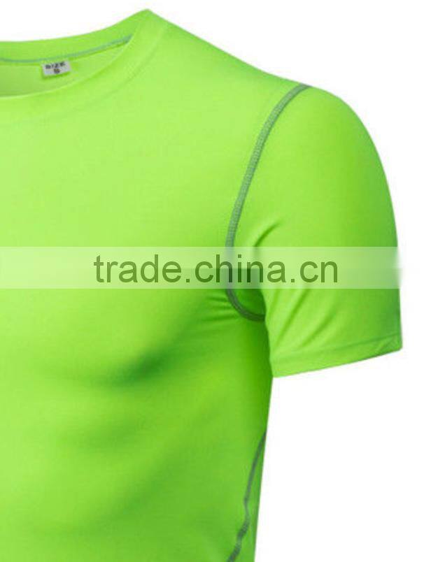 Tights Muscle Men's Stretch Fabric Dry Fit T-shirts Compression Sports Training Athletic Running Wear Gym Mens T Shirts