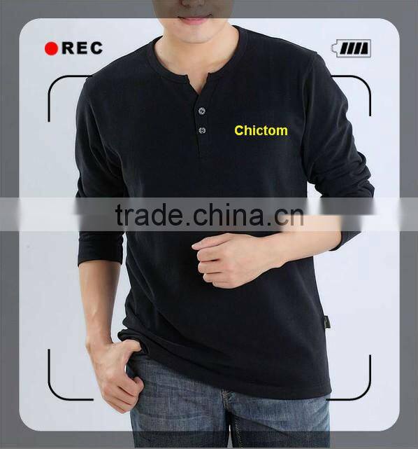 Long sleeve emboridery mens organic tshirts 201316