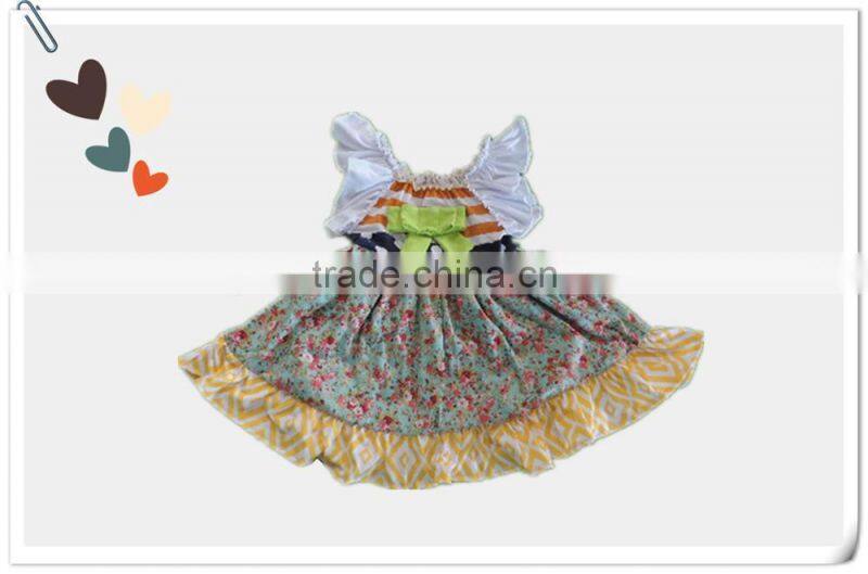 Wholesale Boutique Suppliers Flower Girl Dress toddler baby flutter sleeve party dress kids skirts