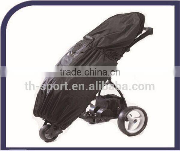 Golf bag rain cover used on golf trolley