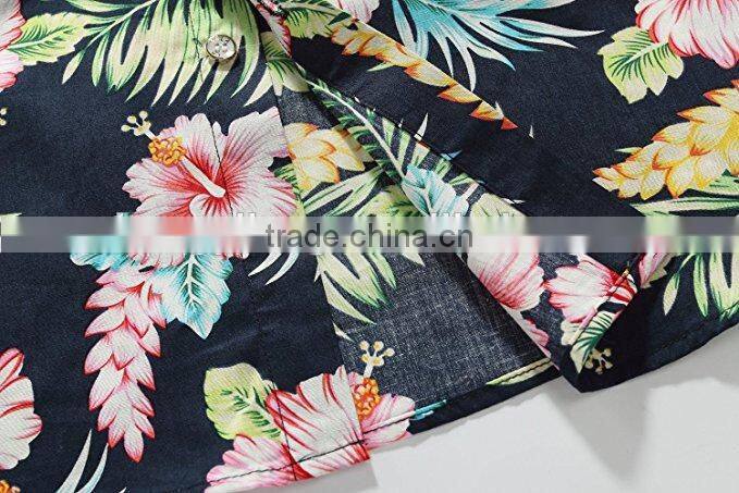 Men's Flower Casual Button Down Short Sleeve Shirt