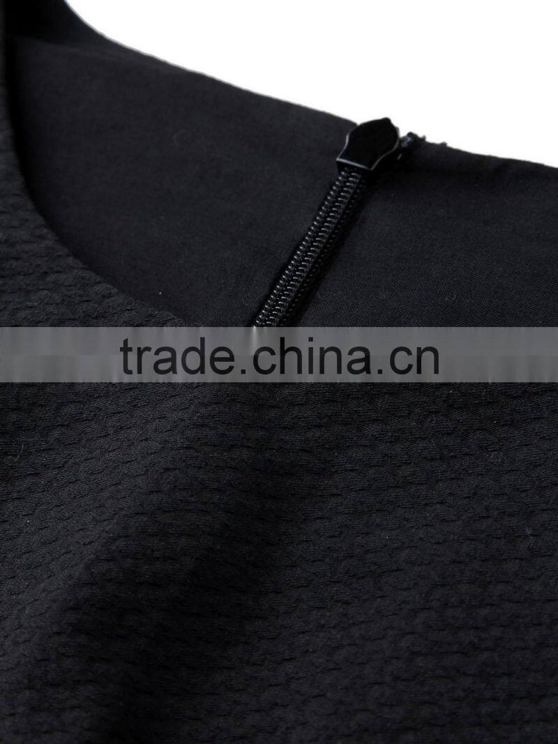 Ladies contrast color combined career formal dress