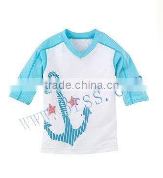 kid's short sleeve rash t shirt white for girl