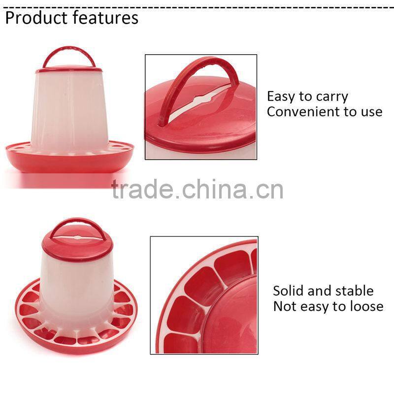 Hot Sale Plastic 169.518.5cm 1.5kg White+Red Plastic Feeder Baby Chicken Chicks Hen Poultry Feeder Lid Handle