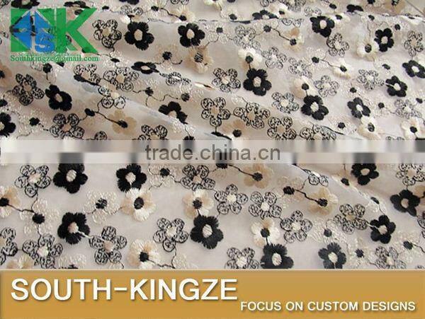 2016 Fashion Lace Fabric Black apricot three-dimensional embroidery s Bitter fleabane bitter fleabane 2016 Fashionirt/dress fab