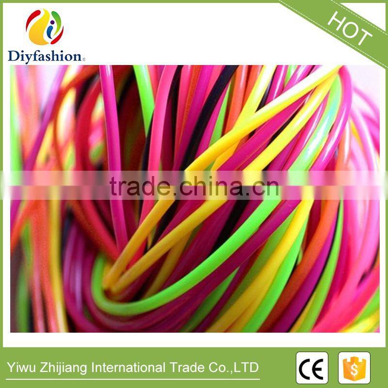 Colorful 1kg each roll DIY Round Hollow Knit Plastic PVC scoubidou fashion strings