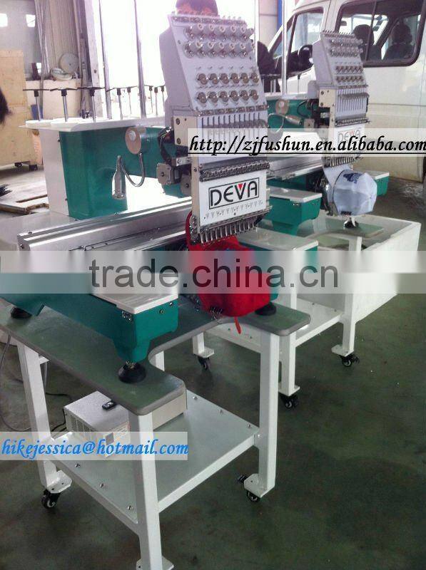 fushun 1201 single head cap hat tubular and flat computerized embroidery machine