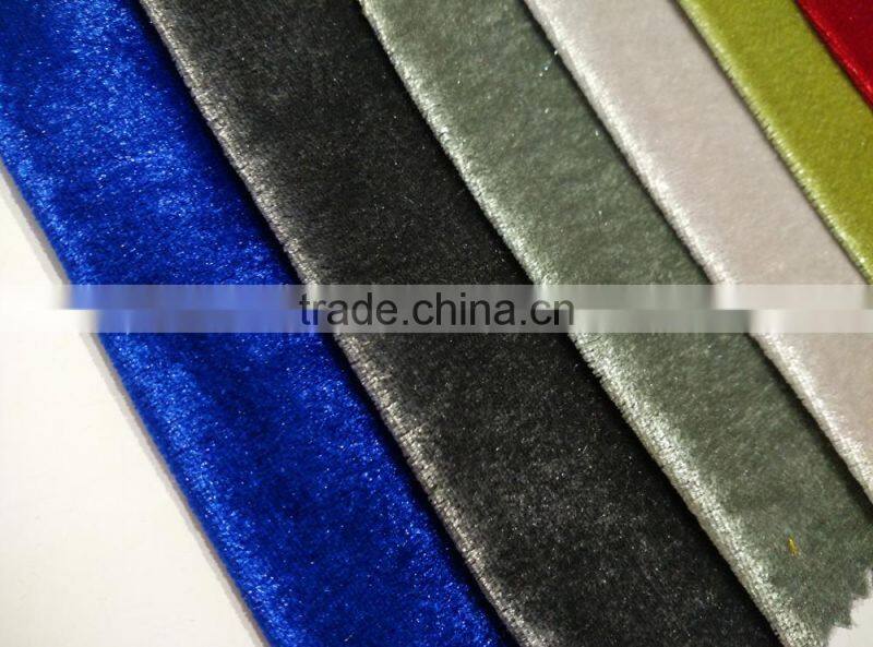 solid dyed shiny velour fabric