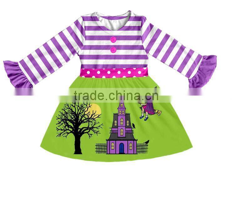 New lovely pattern clothes manufacturer girls flutter pearl frock design dress wholesale children's boutique clothing