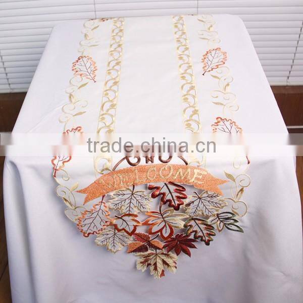nice embroidery designs maple leaf table runner for decoration