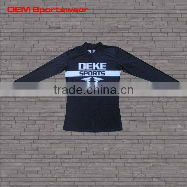 Any size custom printed black blue rash guard