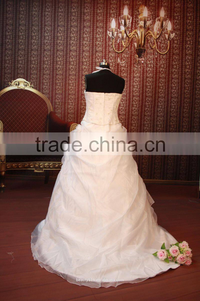 IN STOCK Halter wedding dress sleeveless flower ball gown bridal dresses SW107