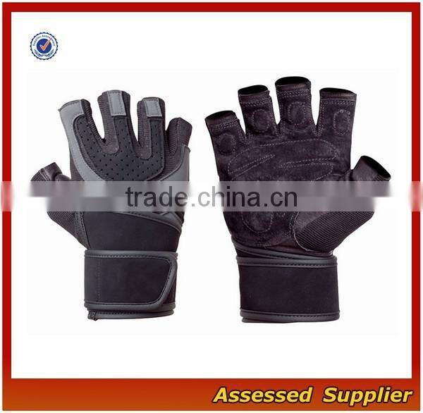 FXS043 Leather custom weight lifting gloves