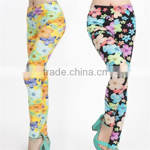 Sketch flower doodle pattern leggings ladies printed leggings