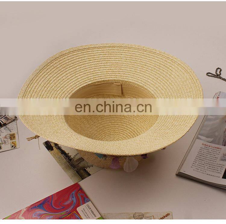 Bohemia Shell String Beads Straw Hat Large Eaves Sunscreen Beach Hat