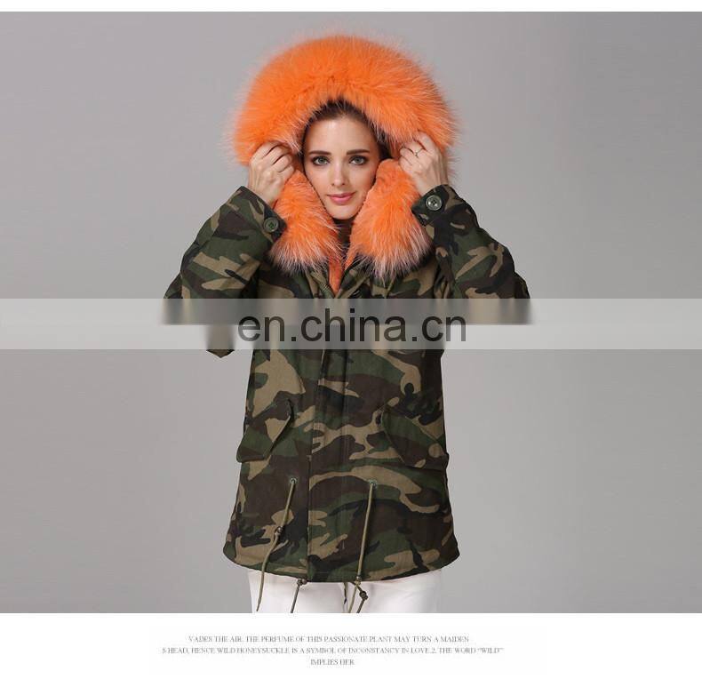 top grade latest fashion faux fur women jackets with raccon fur collar