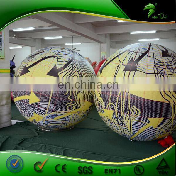 Vivid Full Printing Giant Inflatable Lighting Sphere , Inflatable LED Balloon Party Decoration , PVC Hanging Advertising Globe