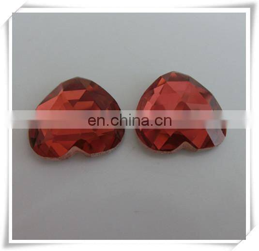 Factory Direct Sale Heart Faceted Flat Back glass gemstone