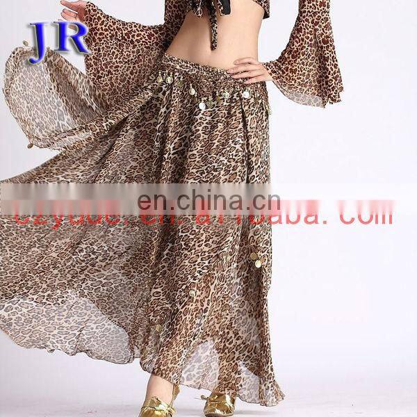 Arabic chiffon gold coins belly dance dancing skirt for women Q-6006#