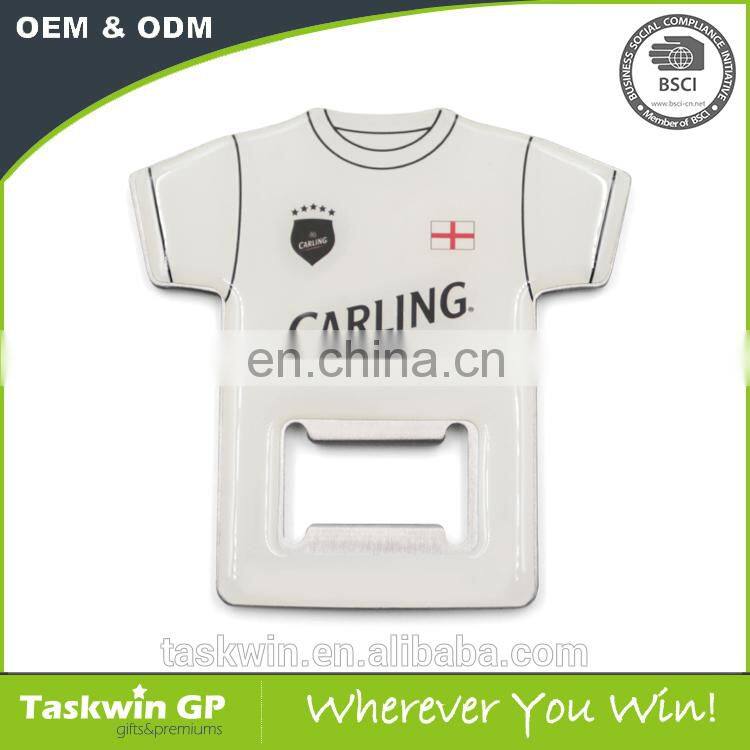 Custom clothes shaped bottle opener with custom printed logo with epoxy
