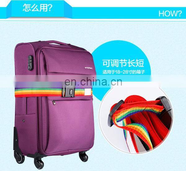 Custom cheap buckle bind belt for packing suitcase
