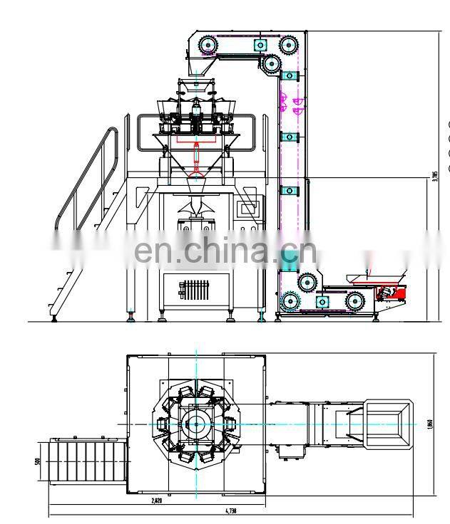 Canton Fair Best Selling Automatic Vertical Form Fill Seal Food Packing Machine With Multihead Weigher