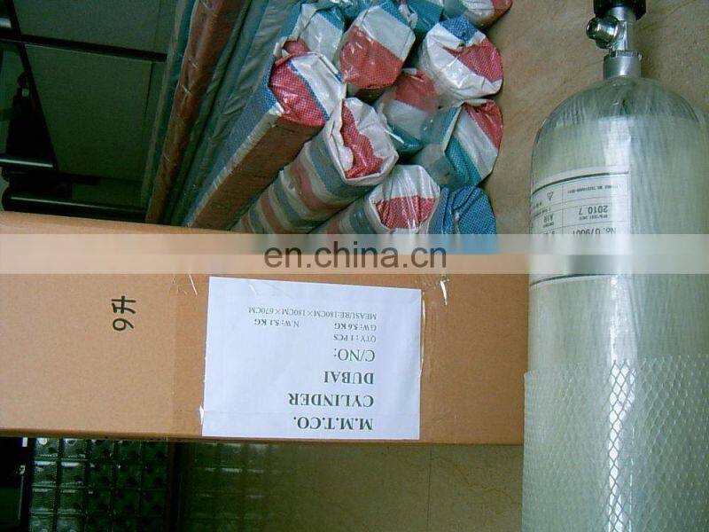 Hot sale 9L DOT-3AL medical breathe carbon fiber gas cylinder with valve