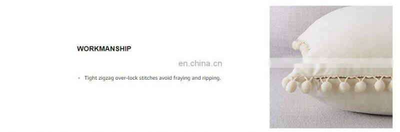 Soft Velvet Outdoor pillow Covers 18 X 18 with Balls for Sofa