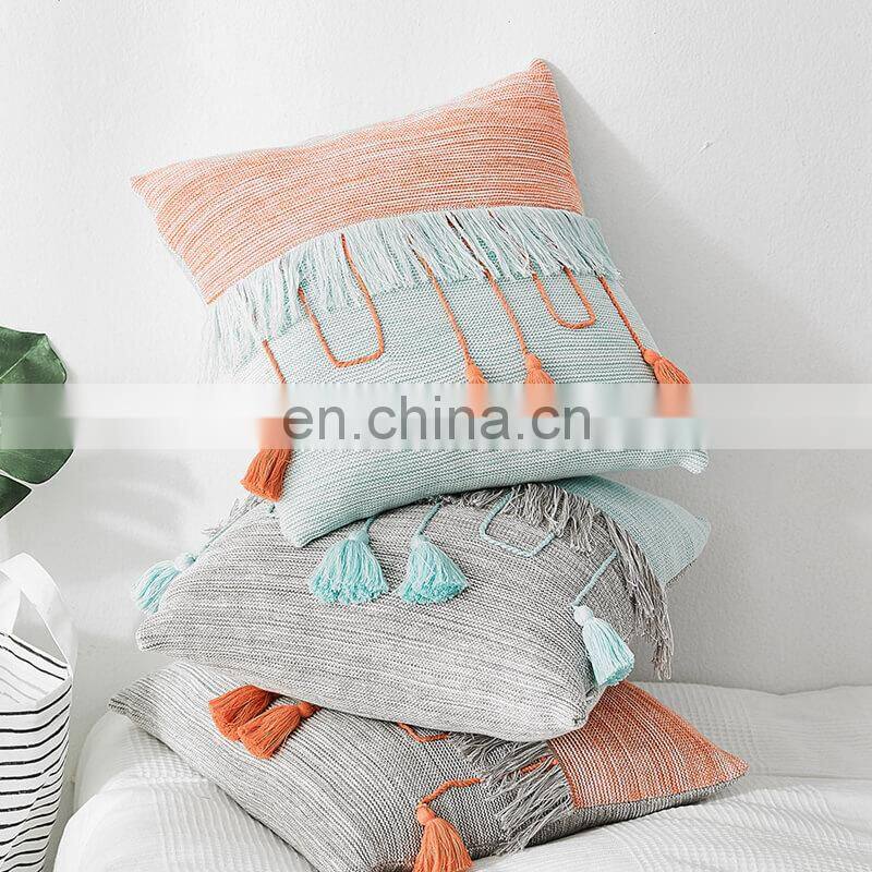 i@home Nordic ins contrast fringed side home sofa cushion pillow